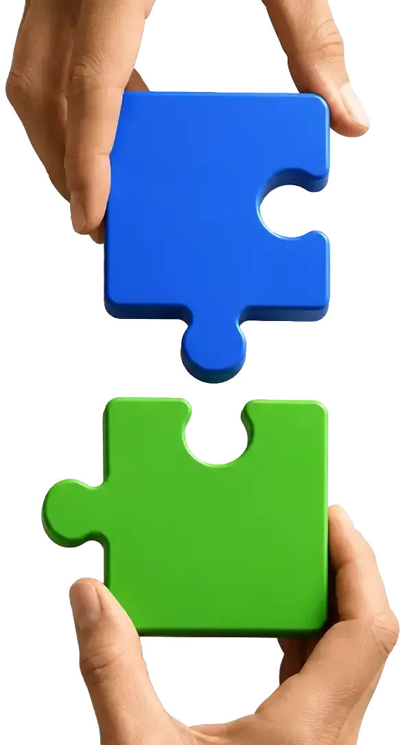 Two hands holding puzzle pieces that do not meet.